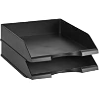 Los mejores  - AmazonBasics Organizador de cartas apilable de oficina- bandeja de escritorio- paquete de 2- negro